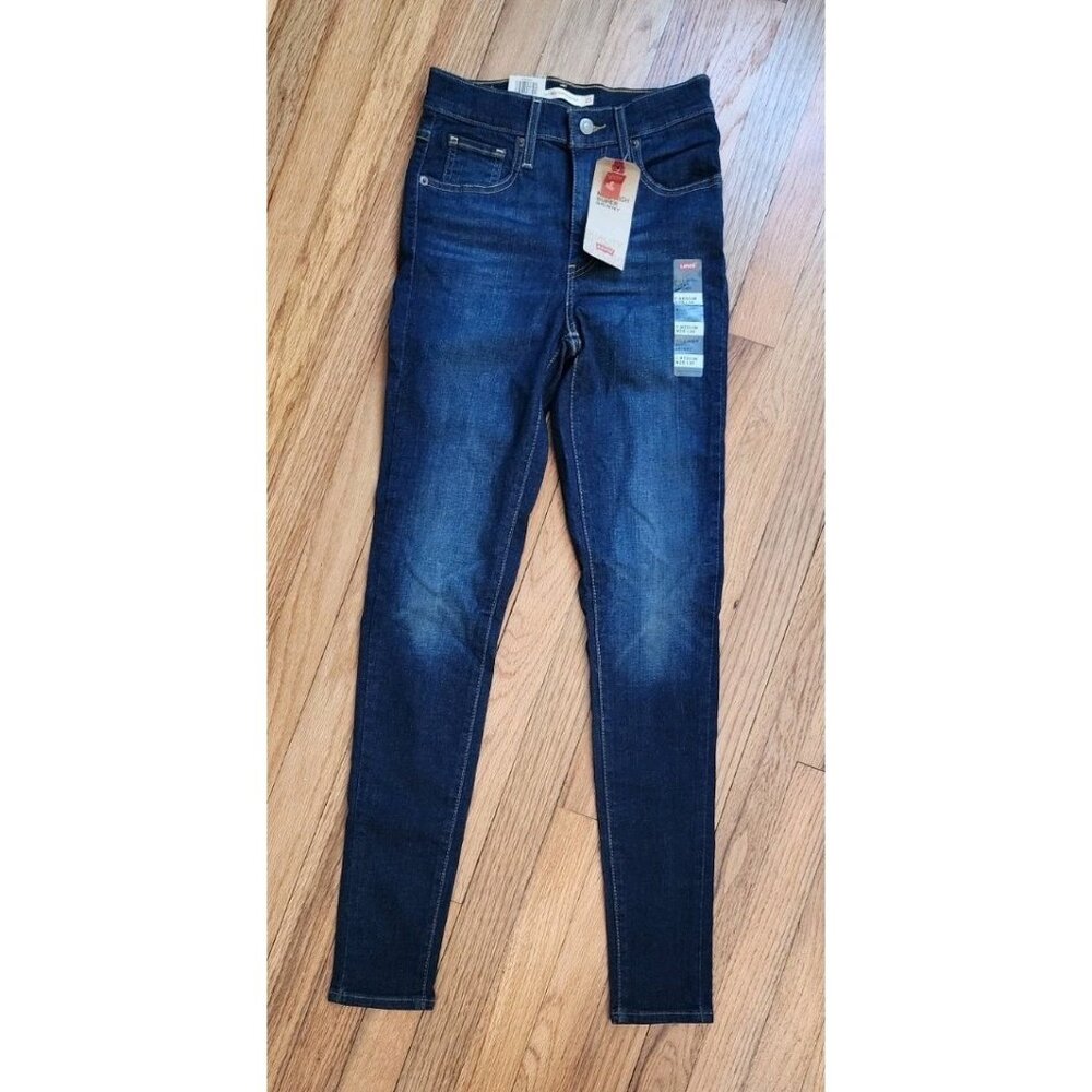 NWT LEVI'S JEANS Size 25 X 30 Mile High Super Skinny Premium Stretch Sculpt Dark